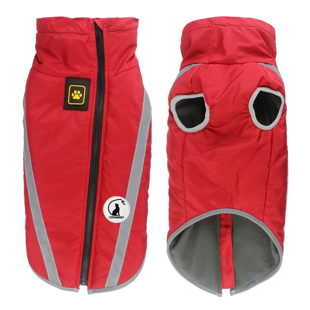 Cold Weather Dog Coat - XL-6XL Waterproof & Warm Fleece Pet Jacket for Large Dogs, Reflective & Adjustable