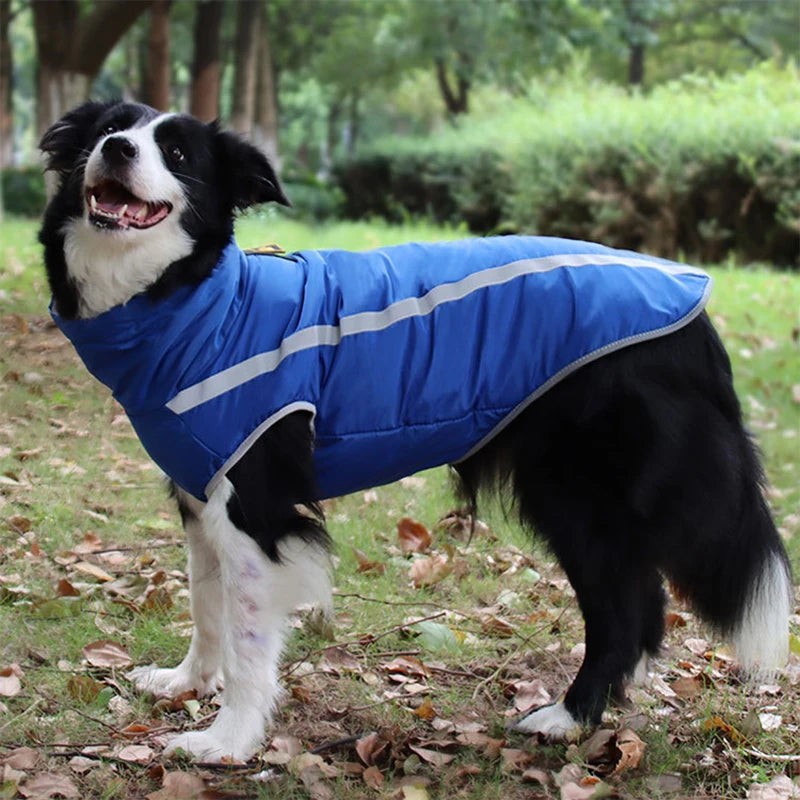 Cold Weather Dog Coat - XL-6XL Waterproof & Warm Fleece Pet Jacket for Large Dogs, Reflective & Adjustable