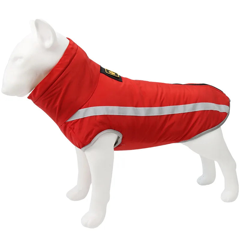 Cold Weather Dog Coat - XL-6XL Waterproof & Warm Fleece Pet Jacket for Large Dogs, Reflective & Adjustable