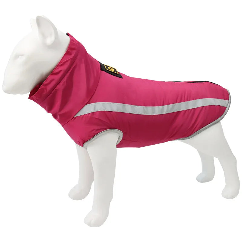 Cold Weather Dog Coat - XL-6XL Waterproof & Warm Fleece Pet Jacket for Large Dogs, Reflective & Adjustable