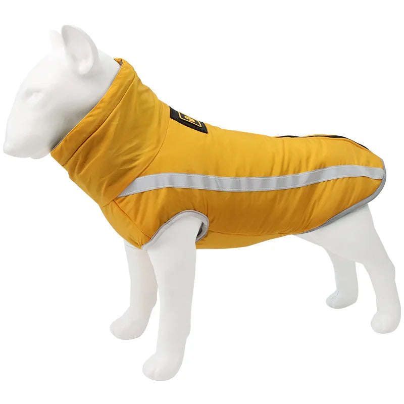 Cold Weather Dog Coat - XL-6XL Waterproof & Warm Fleece Pet Jacket for Large Dogs, Reflective & Adjustable