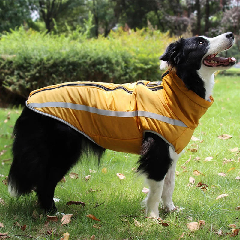 Cold Weather Dog Coat - XL-6XL Waterproof & Warm Fleece Pet Jacket for Large Dogs, Reflective & Adjustable