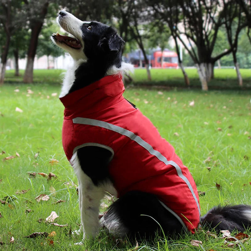 Cold Weather Dog Coat - XL-6XL Waterproof & Warm Fleece Pet Jacket for Large Dogs, Reflective & Adjustable