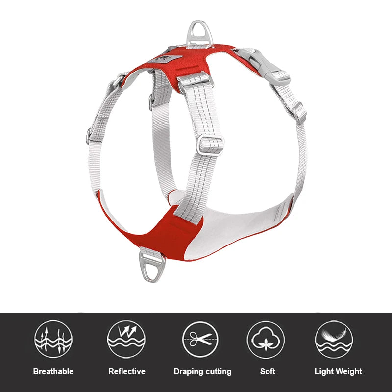 Anti Pull Dog Harness Vest Reflective for Large Dogs - Heavy Duty Oxford, No-Choke, Adjustable for Husky Labrador Training