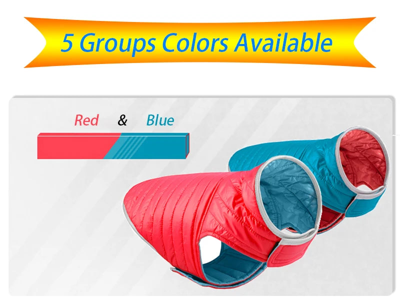 Dog Coats for Large Dogs: Reversible Dual-Color Reflective Winter Jacket