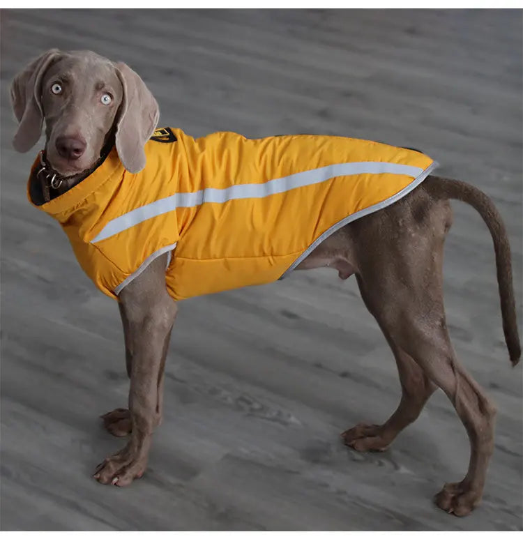 Cold Weather Dog Coat - XL-6XL Waterproof & Warm Fleece Pet Jacket for Large Dogs, Reflective & Adjustable