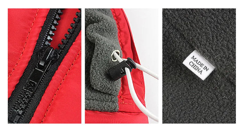 Warm Dog Jacket for Large Dogs Waterproof Winter Coat Padded Fleece Pet Coat Safety Reflective Design Dog Clothing