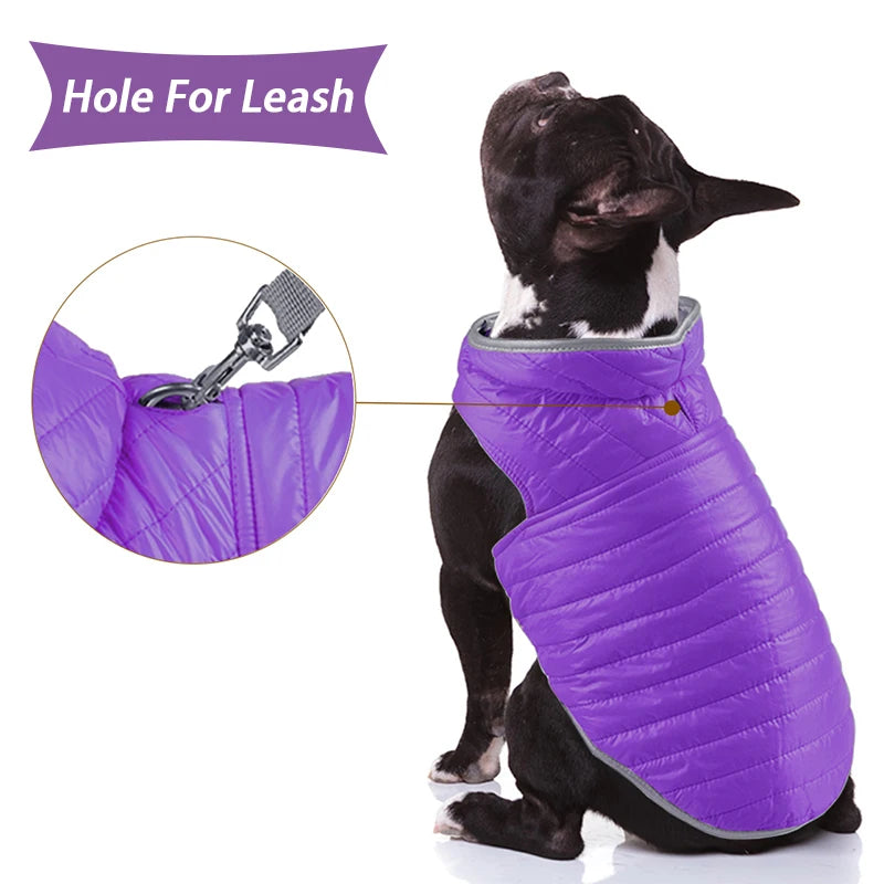 Dog Coats for Large Dogs: Reversible Dual-Color Reflective Winter Jacket