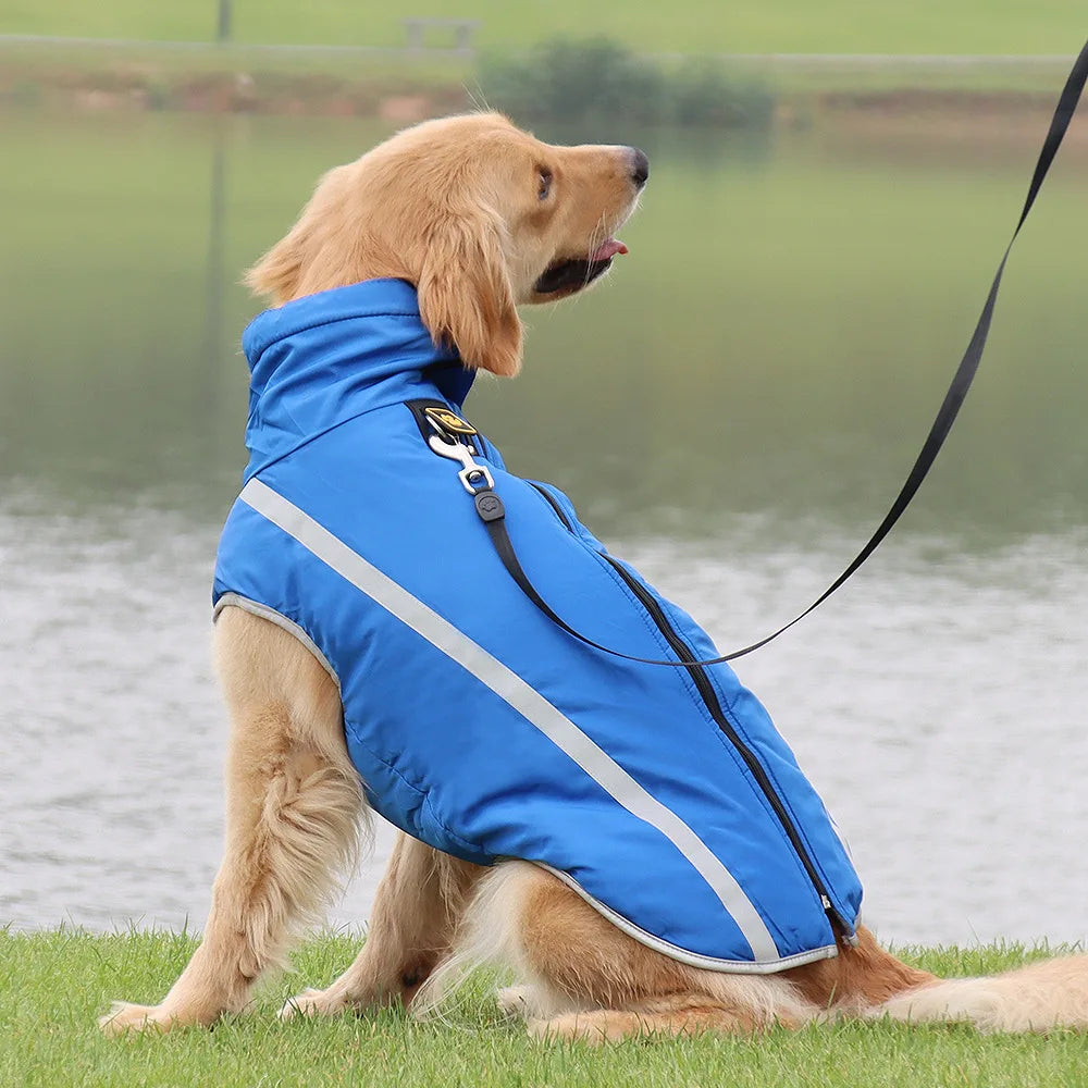 Cold Weather Dog Coat - XL-6XL Waterproof & Warm Fleece Pet Jacket for Large Dogs, Reflective & Adjustable