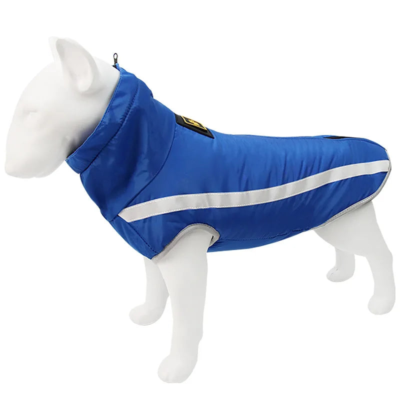 Cold Weather Dog Coat - XL-6XL Waterproof & Warm Fleece Pet Jacket for Large Dogs, Reflective & Adjustable