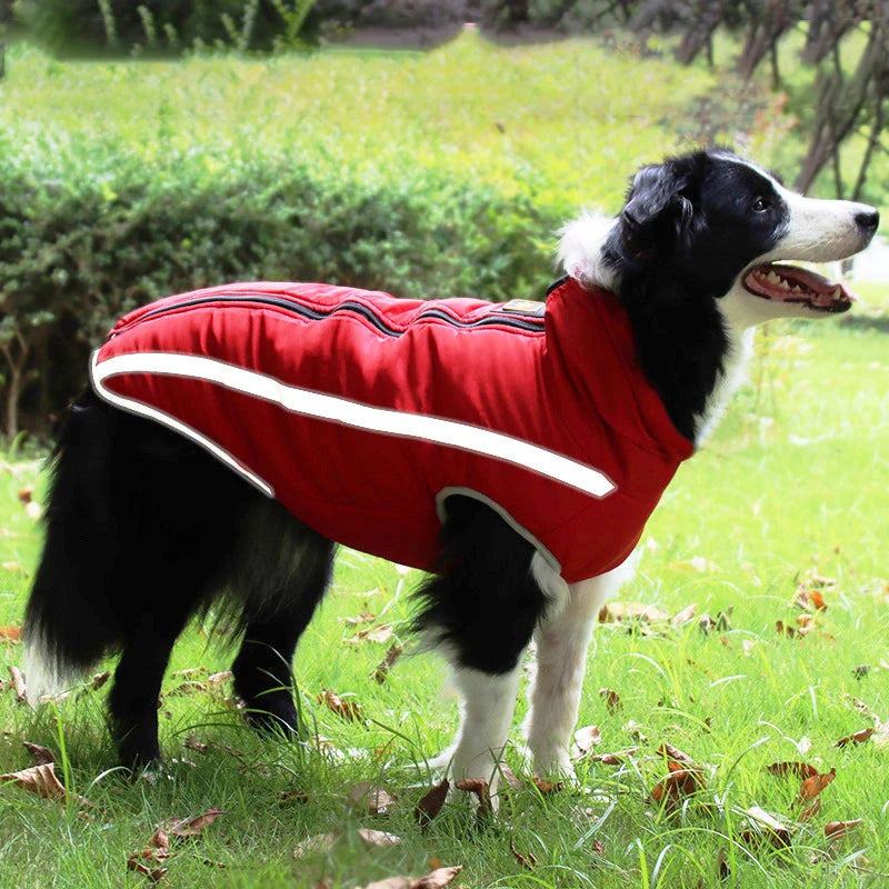 Cold Weather Dog Coat - XL-6XL Waterproof & Warm Fleece Pet Jacket for Large Dogs, Reflective & Adjustable