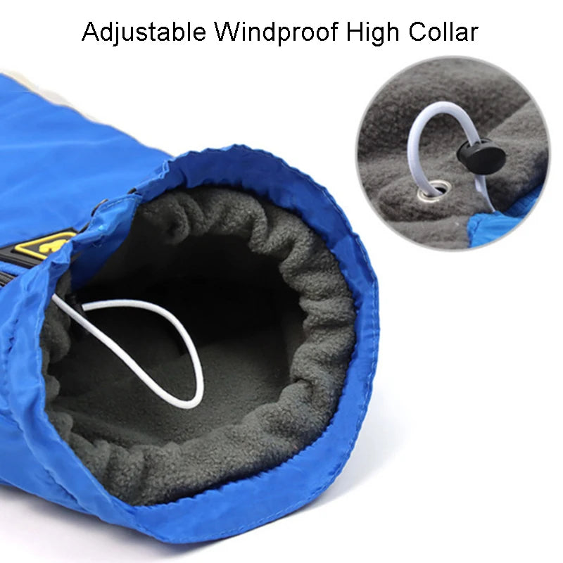 Cold Weather Dog Coat - XL-6XL Waterproof & Warm Fleece Pet Jacket for Large Dogs, Reflective & Adjustable
