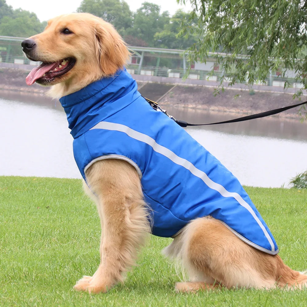 Cold Weather Dog Coat - XL-6XL Waterproof & Warm Fleece Pet Jacket for Large Dogs, Reflective & Adjustable