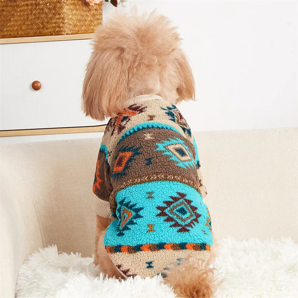 Dog Sweaters for Small Dogs: Cute Totems Print Puppy Sweater, Winter Hoodie for Small Breeds