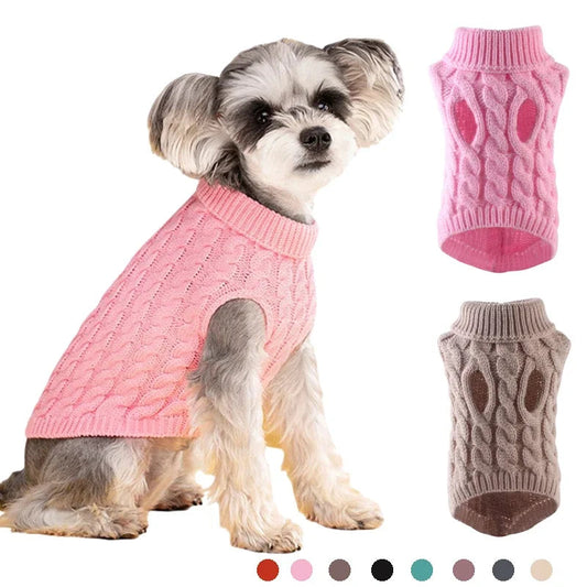 Turtleneck Dog Sweater for Small Dogs, Knitted Warm for Puppy Chihuahua Yorkie