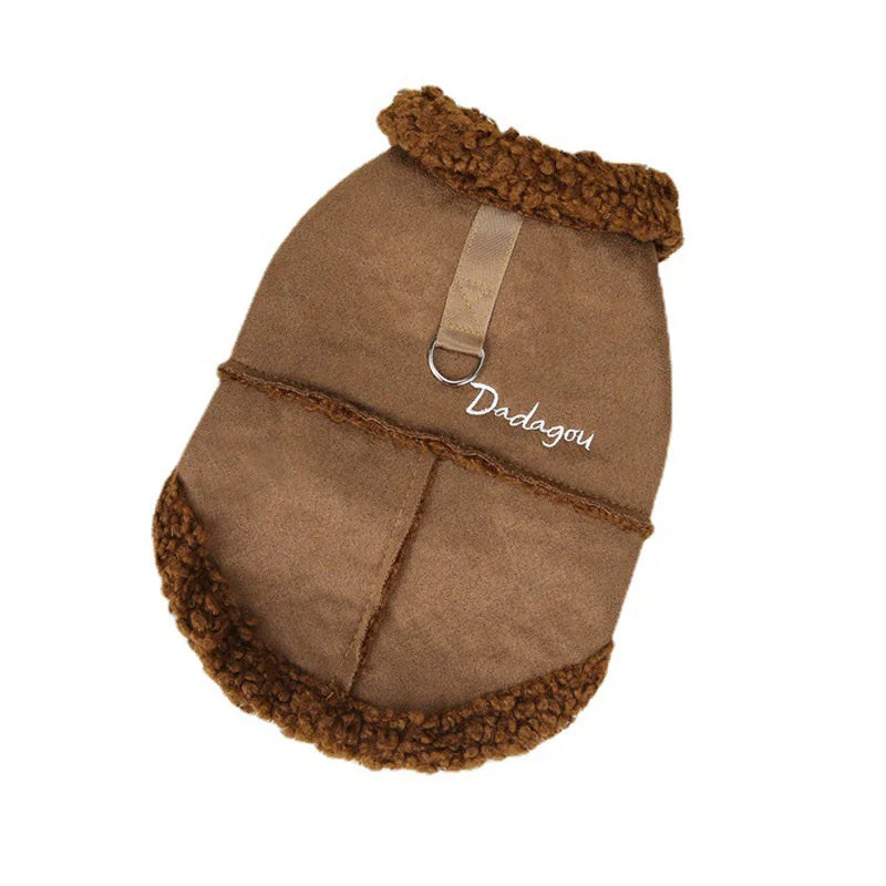 Pug Clothes Winter Warm British Style Lamb Fleece Dog Jacket Small Dogs Puppy Costume Chihuahua Yorkie Outfits