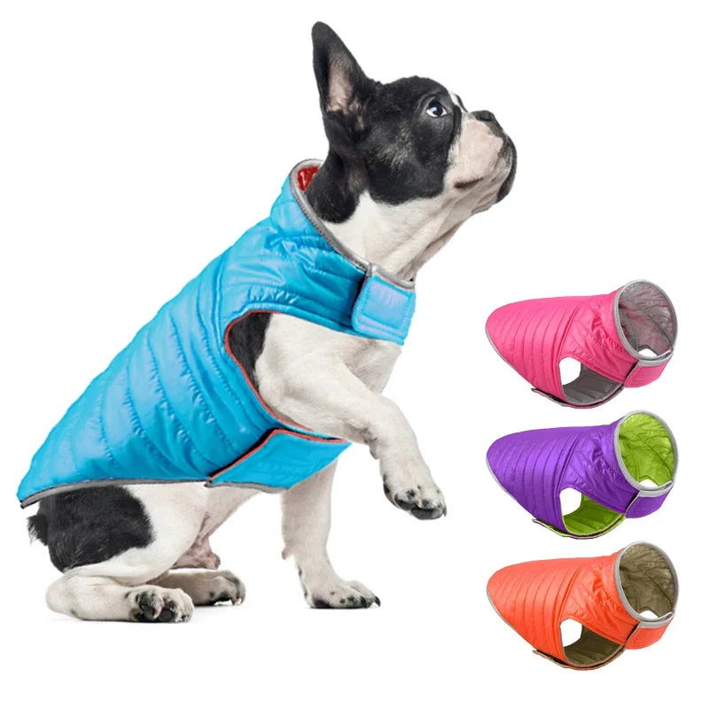 Dog Coats for Large Dogs: Reversible Dual-Color Reflective Winter Jacket