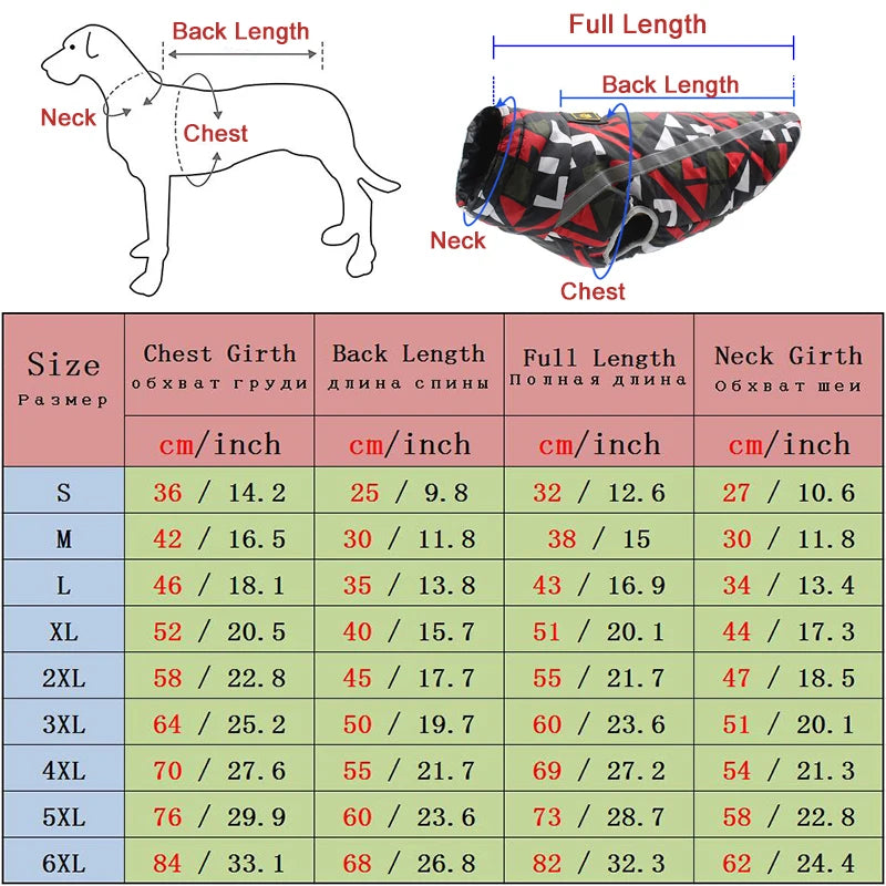 Big Dog Coats: Heavy Duty Waterproof Winter Dog Coat, Reflective - Warm Coat for Big Dogs