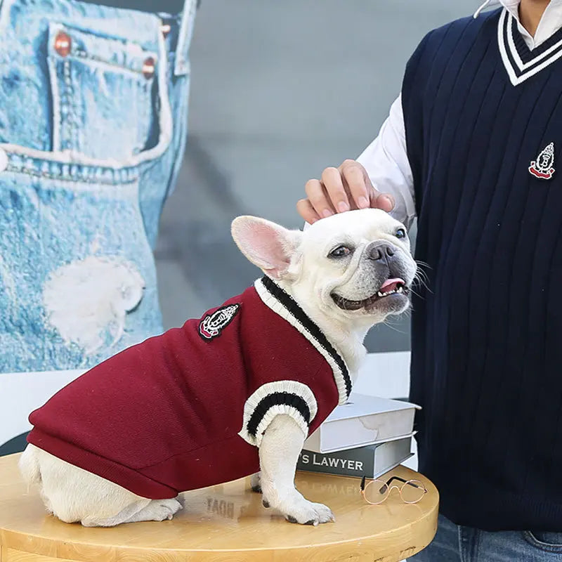 Dog Sweaters for Chihuahuas Warm College Style Pet Vest Clothes for Small Medium Dogs & Puppies