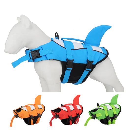 Dog Swimwear Shark Fin Dog Life Jacket & Pet Swim Vest for Summer Safety