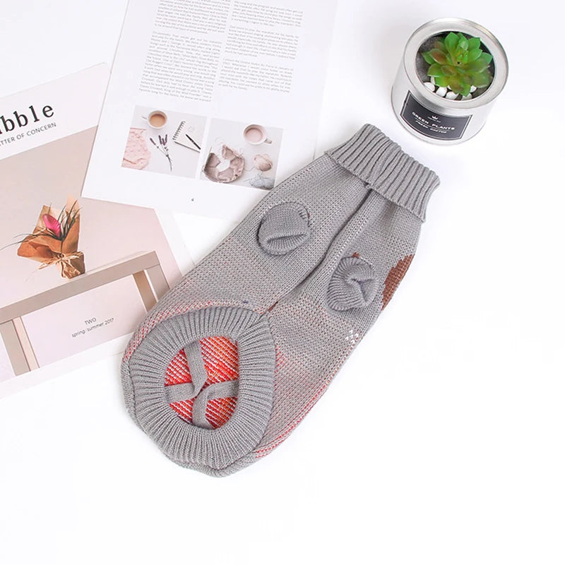 Warm Dog Sweaters for Small Medium Dogs Winter - Cute Knitted Puppy Coat - Chihuahua French Bulldog Yorkie - Animal Pattern