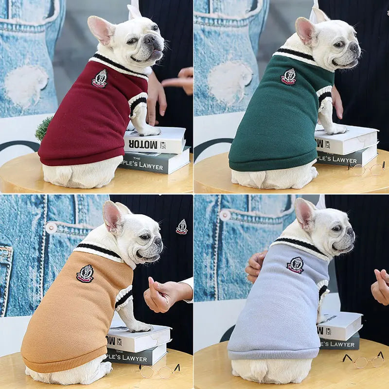 Dog Sweaters for Chihuahuas Warm College Style Pet Vest Clothes for Small Medium Dogs & Puppies