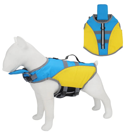 Reflective Dog Life Jacket - High Visibility Swimming Vest & Harness for Water Safety