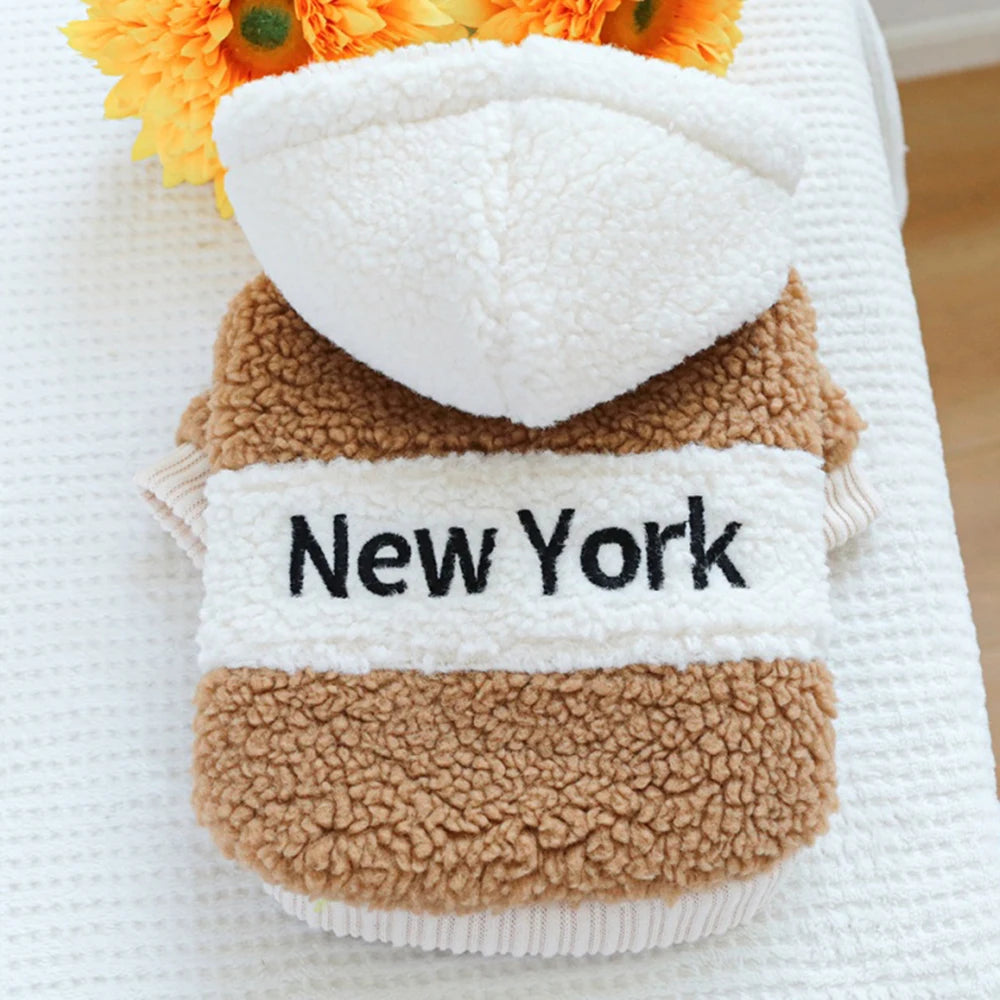 Fleece Dog Sweater with Buckle: Hooded Berber Fleece Puppy Winter Warm Sweatshirt