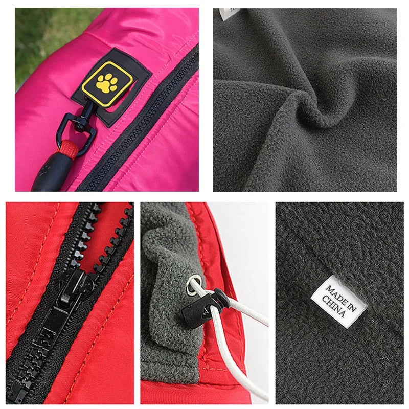 Cold Weather Dog Coat - XL-6XL Waterproof & Warm Fleece Pet Jacket for Large Dogs, Reflective & Adjustable
