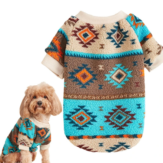 Dog Sweaters for Small Dogs: Cute Totems Print Puppy Sweater, Winter Hoodie for Small Breeds