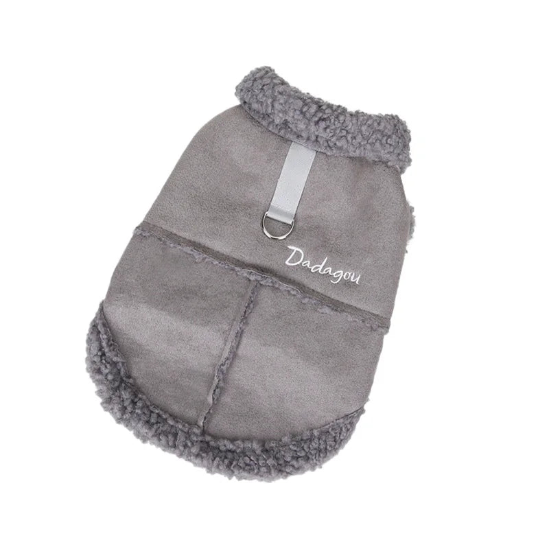 Pug Clothes Winter Warm British Style Lamb Fleece Dog Jacket Small Dogs Puppy Costume Chihuahua Yorkie Outfits