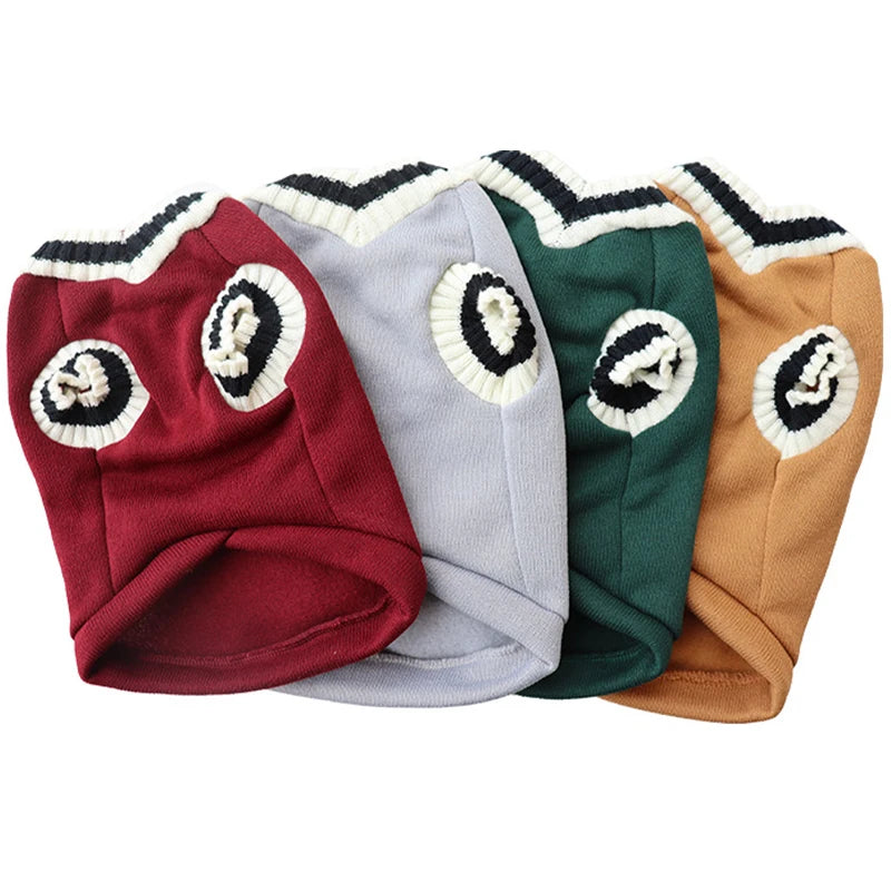 Dog Sweaters for Chihuahuas Warm College Style Pet Vest Clothes for Small Medium Dogs & Puppies