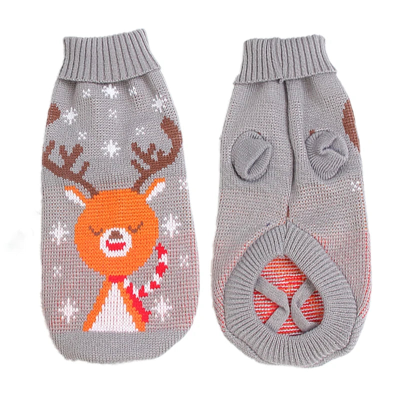 Warm Dog Sweaters for Small Medium Dogs Winter - Cute Knitted Puppy Coat - Chihuahua French Bulldog Yorkie - Animal Pattern