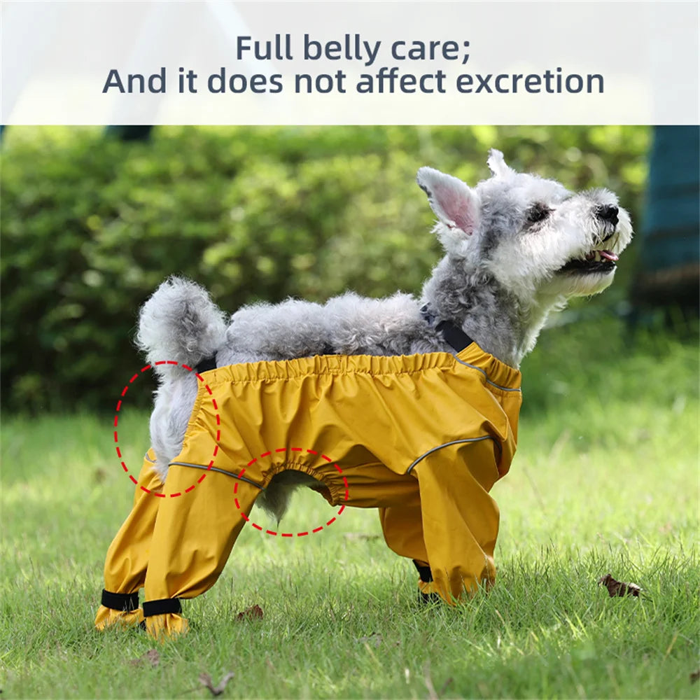 Anti-dirty dog jumpsuit for small dogs, waterproof PU rain suit & overalls for Poodles & Schnauzers