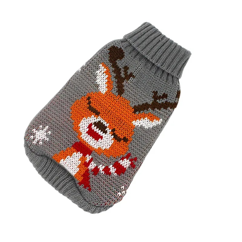 Warm Dog Sweaters for Small Medium Dogs Winter - Cute Knitted Puppy Coat - Chihuahua French Bulldog Yorkie - Animal Pattern