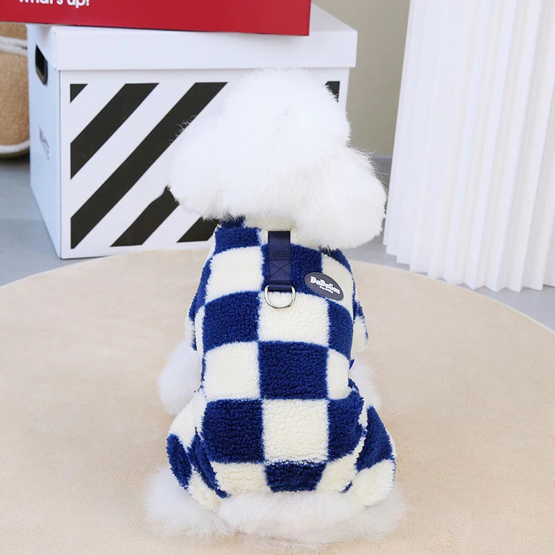 Puppy Pajamas Warm Coral Fleece Dog Jumpsuit for Small Dogs - Winter Boy Dog Clothes