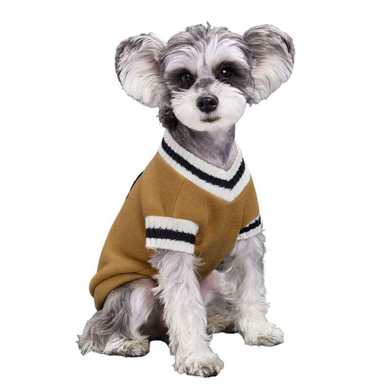 Dog Sweaters for Chihuahuas Warm College Style Pet Vest Clothes for Small Medium Dogs & Puppies
