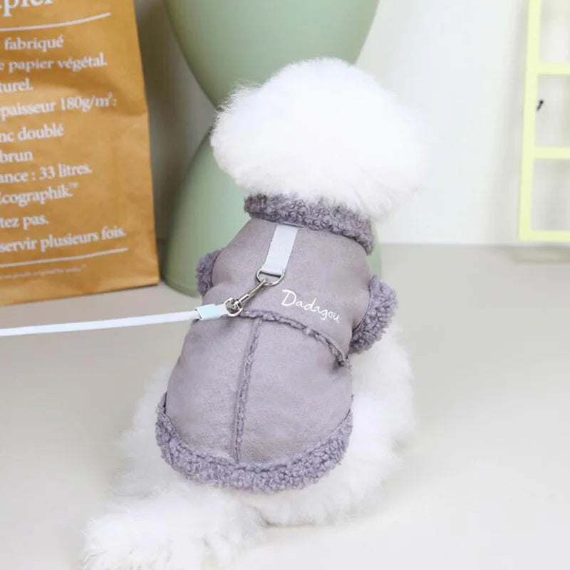 Pug Clothes Winter Warm British Style Lamb Fleece Dog Jacket Small Dogs Puppy Costume Chihuahua Yorkie Outfits