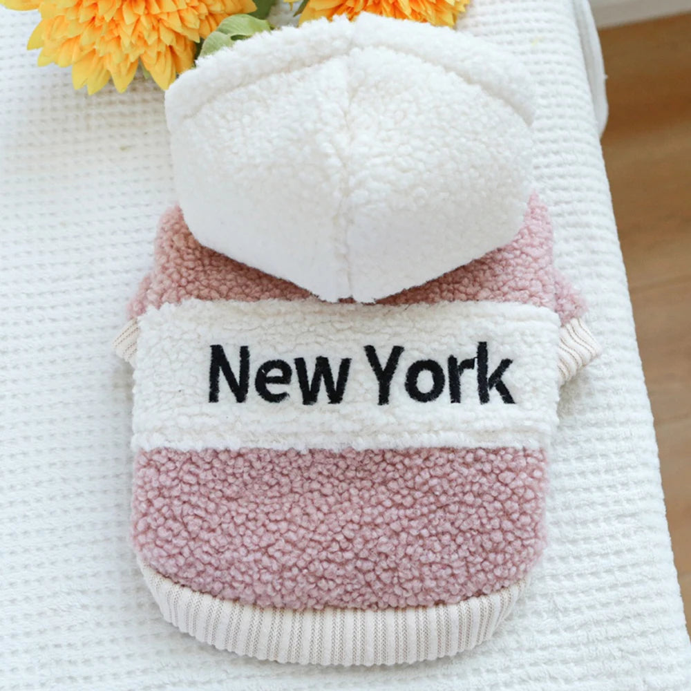 Fleece Dog Sweater with Buckle: Hooded Berber Fleece Puppy Winter Warm Sweatshirt