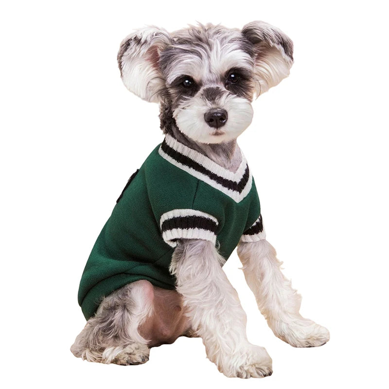 Dog Sweaters for Chihuahuas Warm College Style Pet Vest Clothes for Small Medium Dogs & Puppies