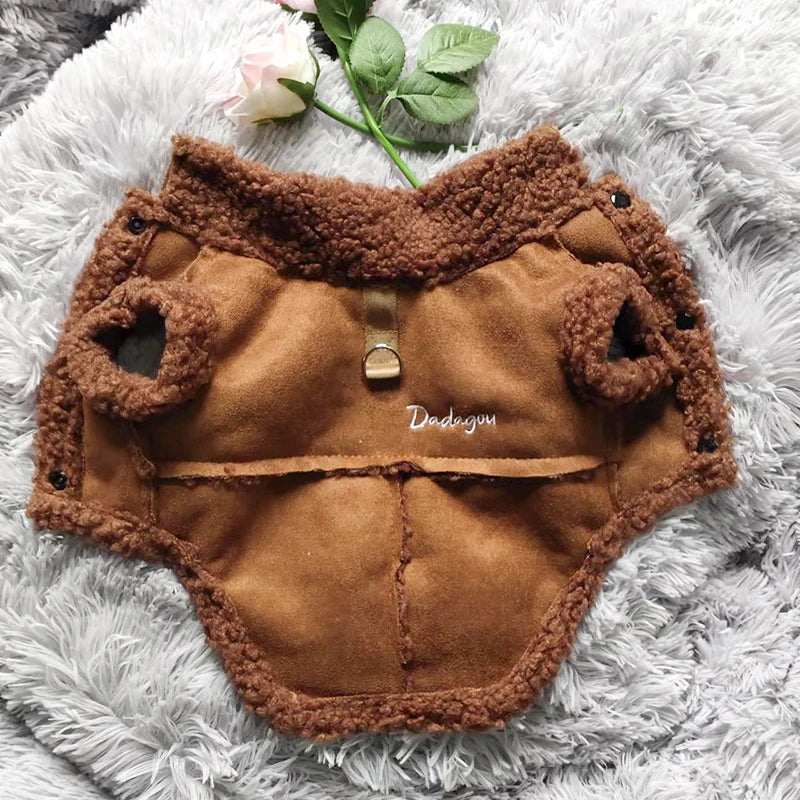 Pug Clothes Winter Warm British Style Lamb Fleece Dog Jacket Small Dogs Puppy Costume Chihuahua Yorkie Outfits