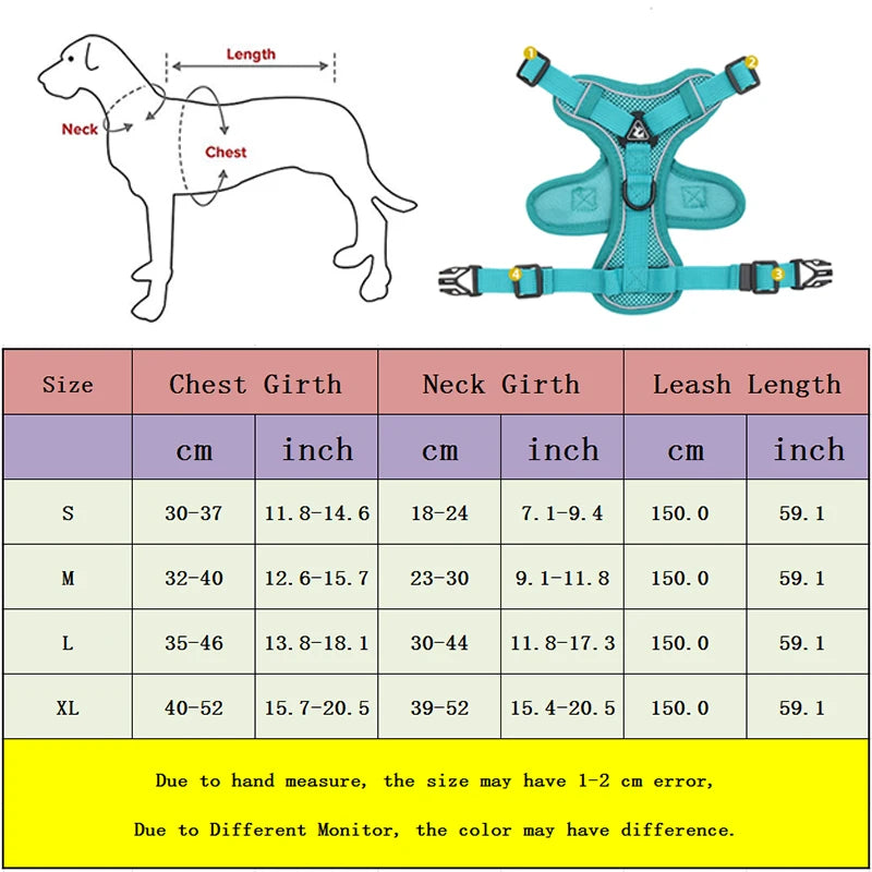 No Pull Dog Harness for Large Dogs, Adjustable Reflective Padded Vest with Breathable Mesh, Easy On/Off Leash Set