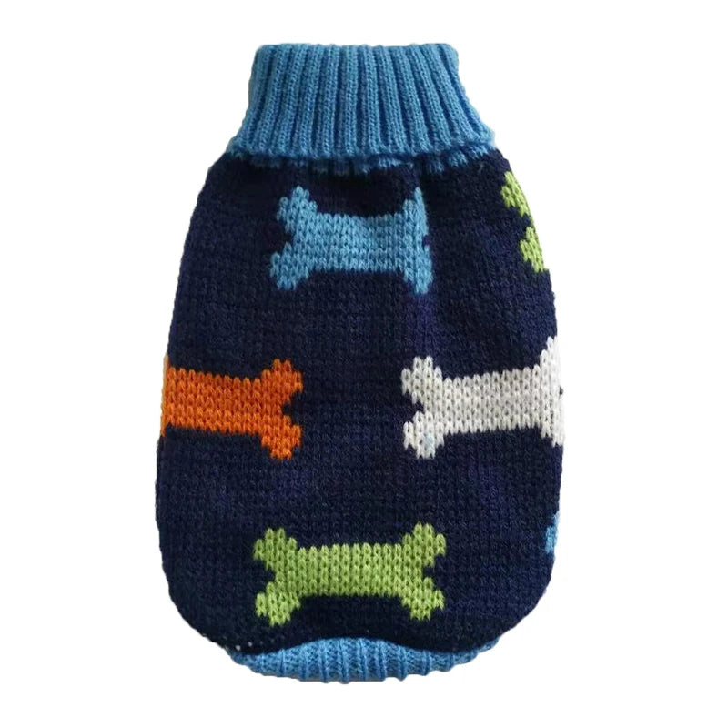 Warm Dog Sweaters for Small Medium Dogs Winter - Cute Knitted Puppy Coat - Chihuahua French Bulldog Yorkie - Animal Pattern