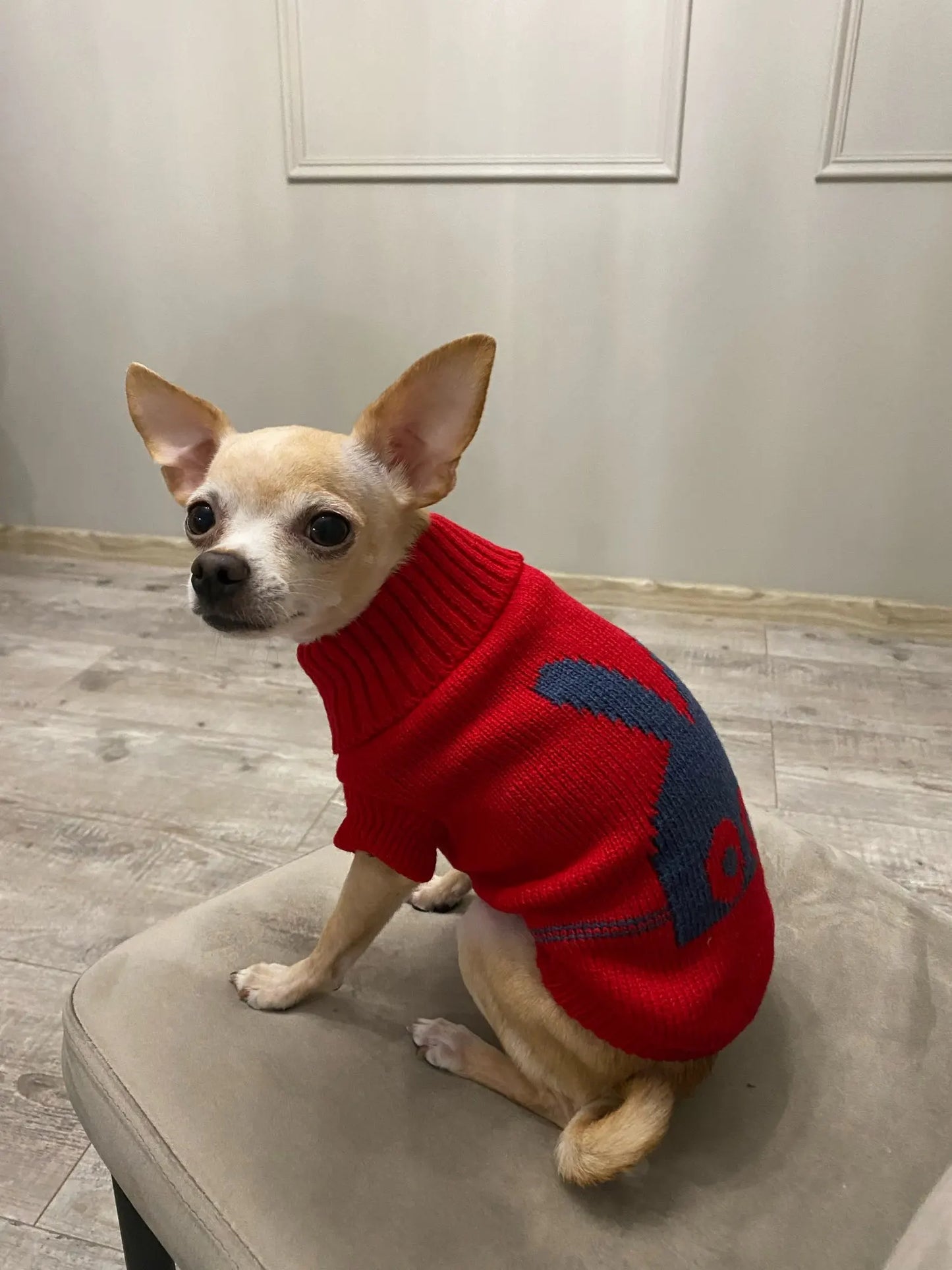Warm Dog Sweaters for Small Medium Dogs Winter - Cute Knitted Puppy Coat - Chihuahua French Bulldog Yorkie - Animal Pattern