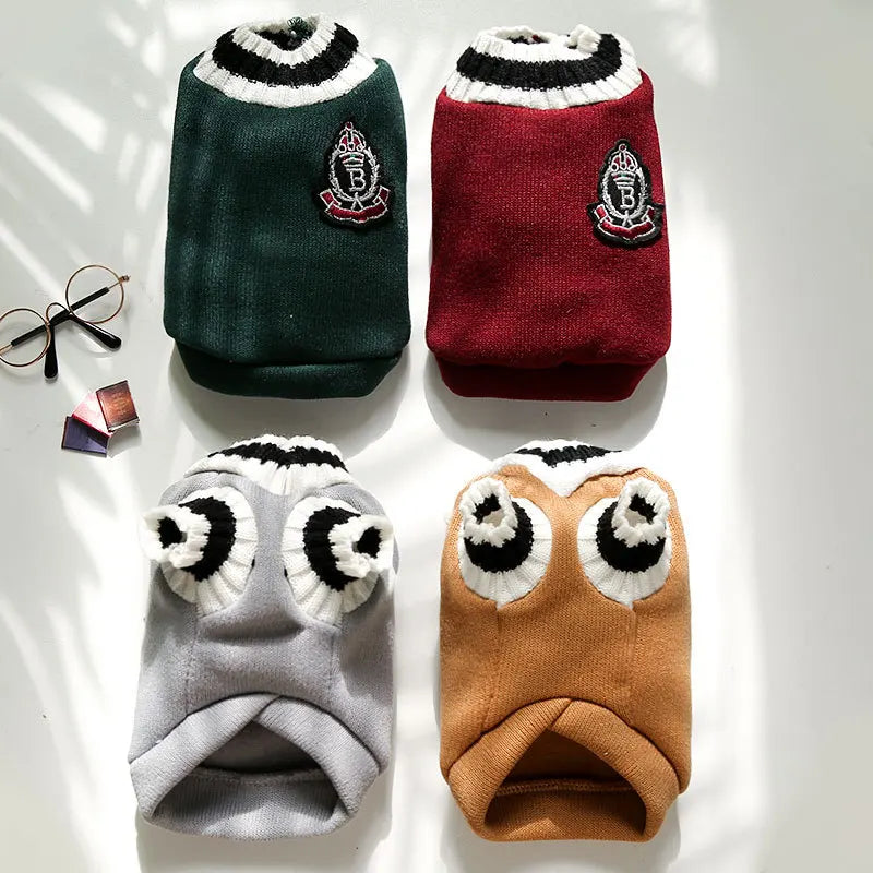 Dog Sweaters for Chihuahuas Warm College Style Pet Vest Clothes for Small Medium Dogs & Puppies