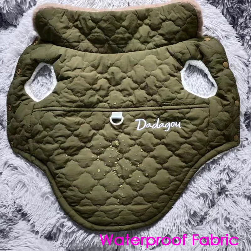 Puppy Dog Vest Waterproof Fur Collar Winter Warm Fleece Jacket Small Dogs Coat