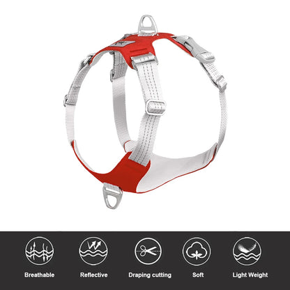 Anti Pull Dog Harness Vest Reflective for Large Dogs - Heavy Duty Oxford, No-Choke, Adjustable for Husky Labrador Training