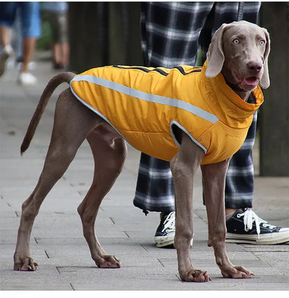 Cold Weather Dog Coat - XL-6XL Waterproof & Warm Fleece Pet Jacket for Large Dogs, Reflective & Adjustable