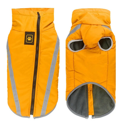 Warm Dog Jacket for Large Dogs Waterproof Winter Coat Padded Fleece Pet Coat Safety Reflective Design Dog Clothing