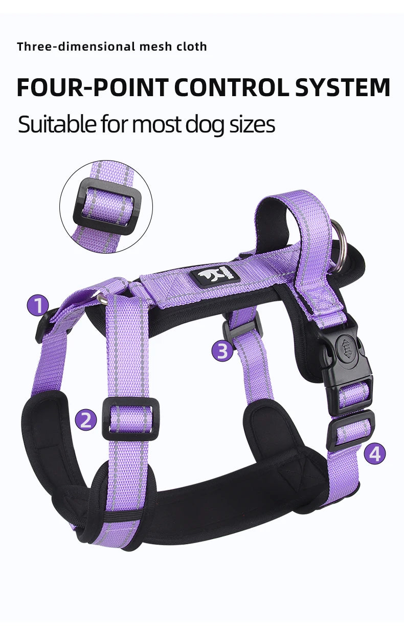 French Bulldog Harness with Handle, Anti-Escape Reflective Vest, Adjustable for Small Medium Dogs Walking